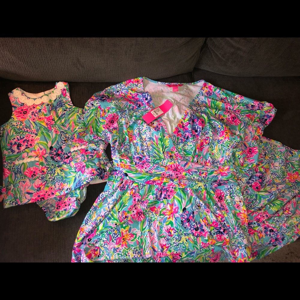 Mommy and Me Lilly Pulitzer Set. 12-18 mo and XL.